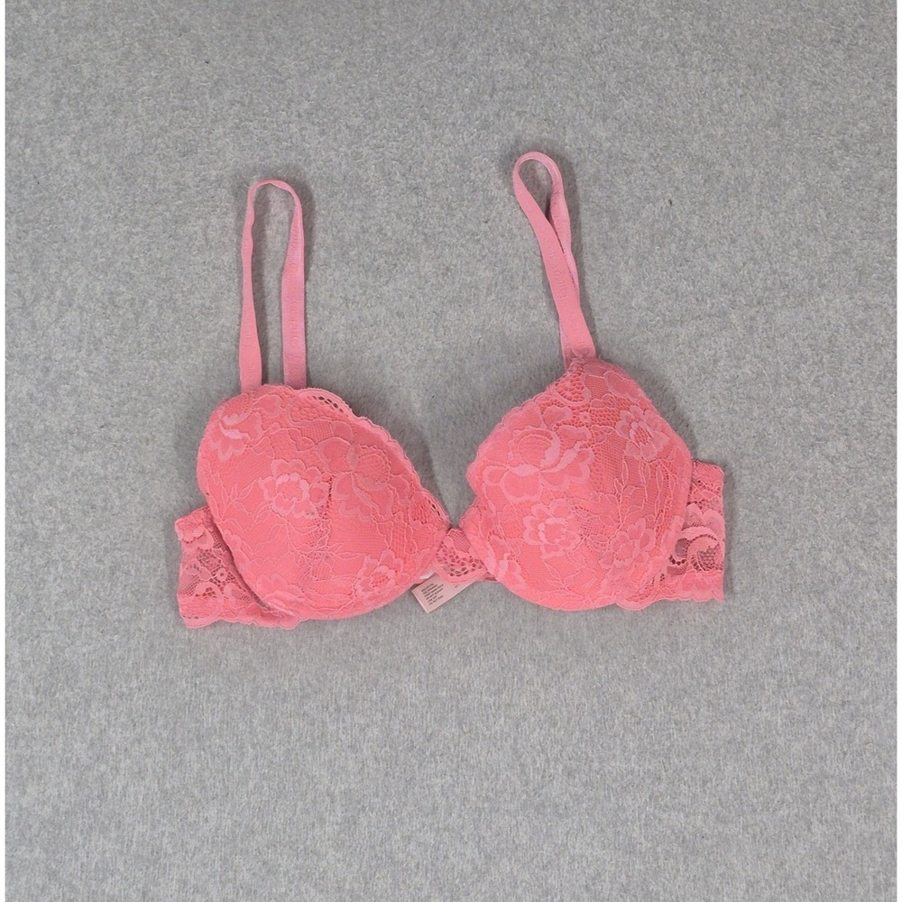 Juicy Couture‎ Women Bra 34B Pink Floral T Shirt Underwired Lace Strap